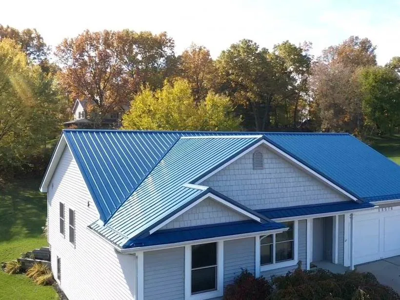 Completed metal roof on a residential home